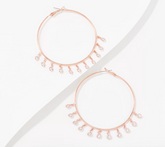 Diamonique x Zaxie Dangle Rosegold Hoop Earrings